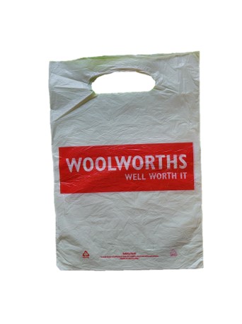 A Woolworths bag with slogan Well Worth It